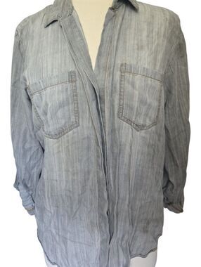 Velvet Heart Light Gray Striped Shirt Jacket - XL